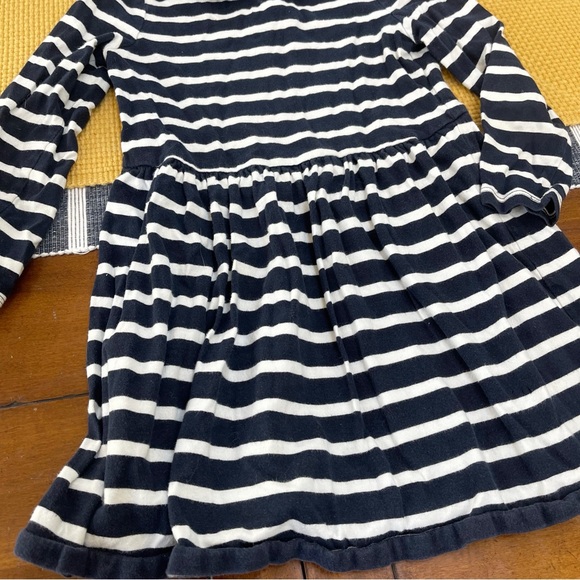 BabyGAP blue and white striped long sleeve dress with denim collar - Picture 4 of 7
